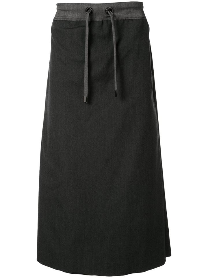 Fumito Ganryu Drawstring Midi Skirt - Grey