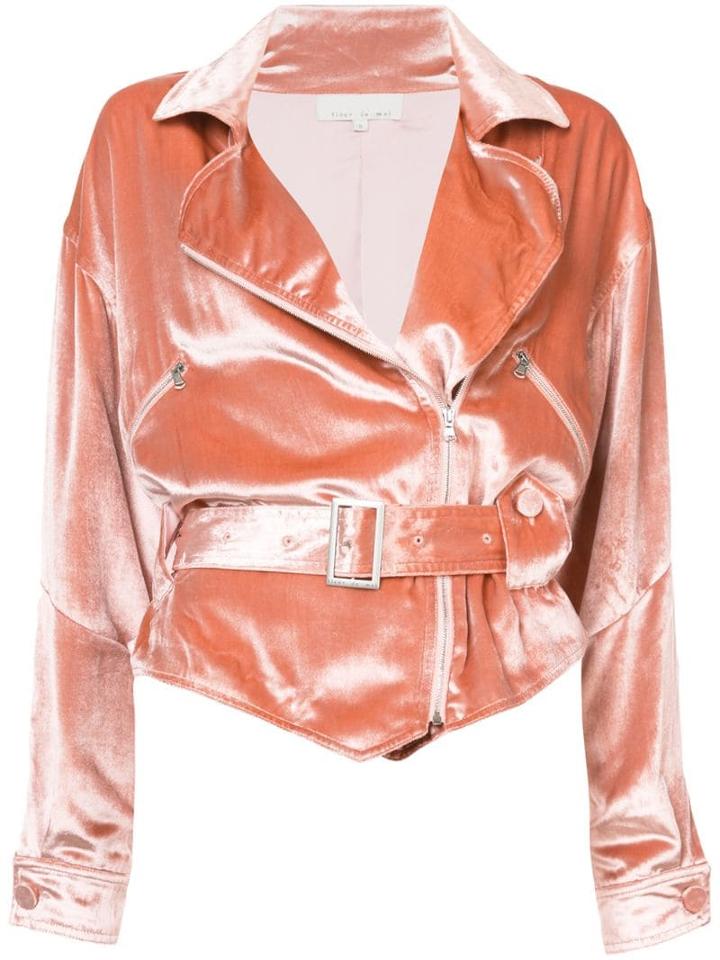 Fleur Du Mal Panne Rider Jacket - Pink