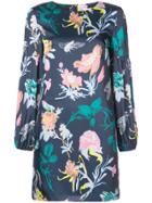 Tibi Gothic Floral Shift Dress - Blue