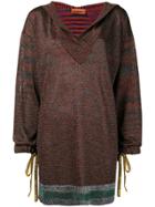 Missoni Deep V-neck Hooded Sweater - Red