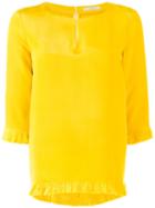 Etro - Tassel Trim Top - Women - Silk - 46, Women's, Yellow/orange, Silk