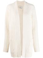 Laneus Ribbed Knit Cardi-coat - White