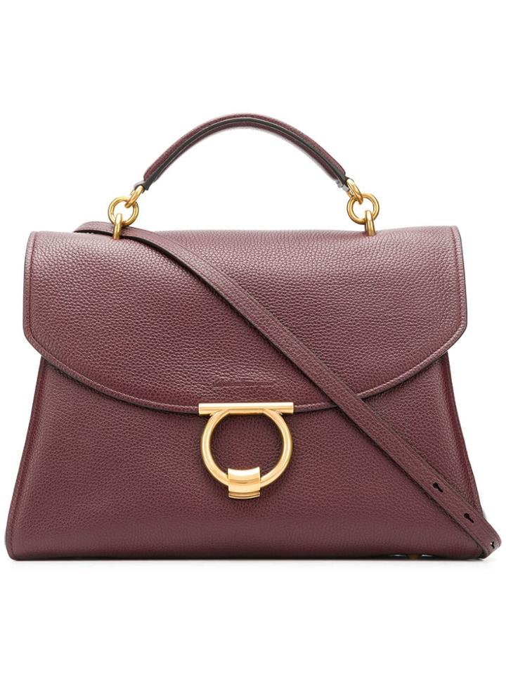 Salvatore Ferragamo Gancini Handle Bag - Purple