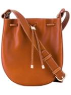 Vanessa Seward Drawstring Shoulder Bag, Women's, Brown, Calf Leather/nylon