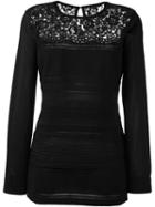 Ermanno Scervino Pointelle Knit Top, Women's, Size: 46, Black, Polyamide/polyester/spandex/elastane/wool