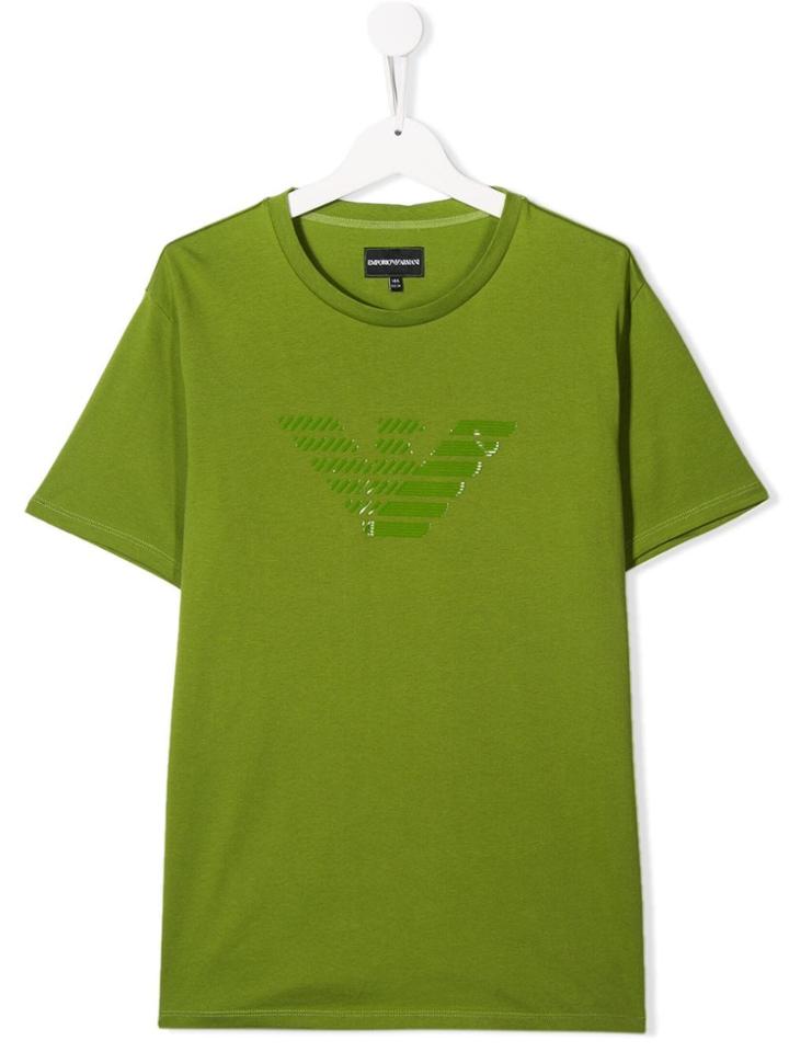 Emporio Armani Kids Teen Logo Print T-shirt - Green
