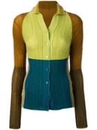 Issey Miyake - Open Collar Plissé Shirt - Women - Polyester - 2, Polyester