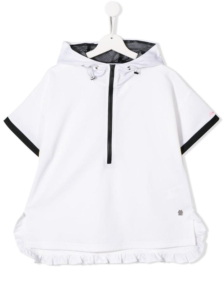 Simonetta Teen Short-sleeved Hoodie - White
