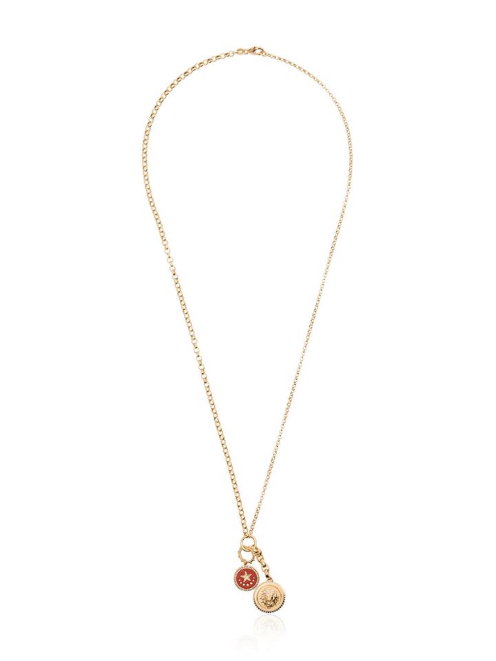 Foundrae 18k Gold Strength Necklace With Diamond And Enamel Charms -