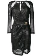 Just Cavalli Crocodile Effect Cutout Dress - Black
