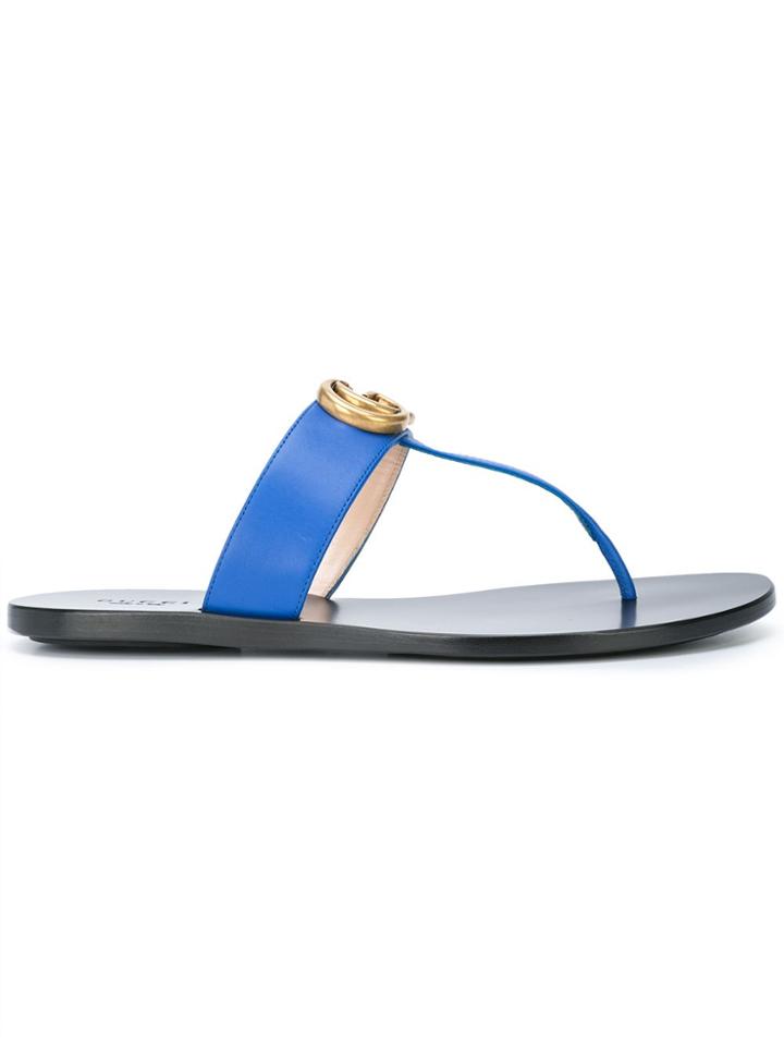 Gucci Gg Thong Sandals - Blue