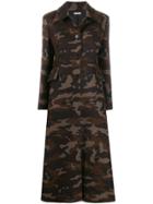 Miu Miu Camouflage Button-front Coat - Green