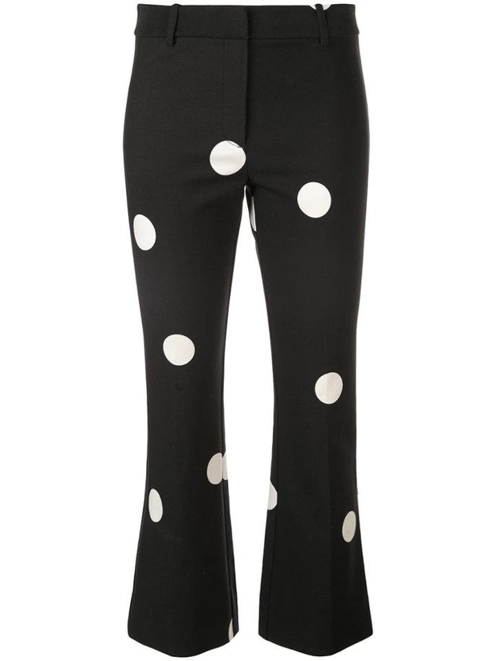 Derek Lam 10 Crosby Cropped Flare Polka Dot Trouser - Black
