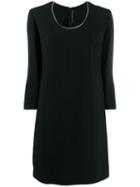 Ermanno Scervino Rhinestone Trim Dress - Black