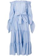 Erika Cavallini Striped Flared Dress - Blue