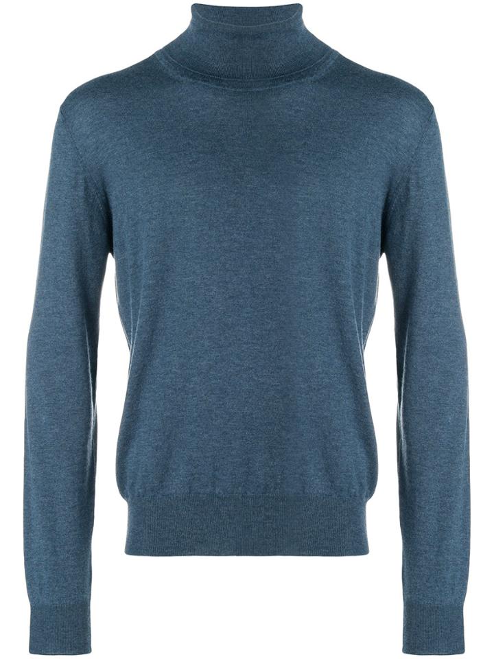 Maison Margiela Elbow Patch Turtleneck Sweater - Blue