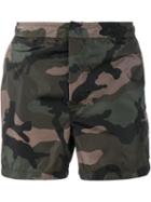 Valentino Camouflage Swim Shorts, Men's, Size: 52, Green, Polyamide/polyester