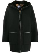 Agnona Shearling Zip Overcoat - Black