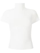 Issey Miyake Cauliflower Pleated Roll Neck Top - White