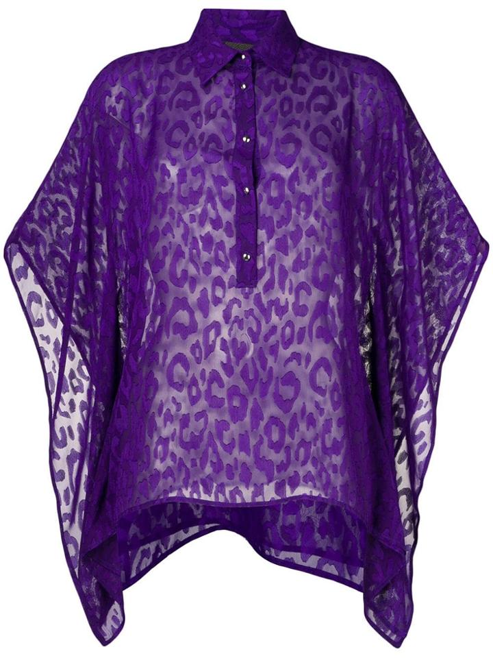 Just Cavalli Leopard Print Shirt - Purple
