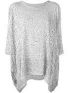 Raquel Allegra Tie Dye Print Loose T-shirt, Women's, Size: 2, Grey, Silk