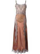Alberta Ferretti Lace Overlay Slip Dress, Women's, Size: 42, Pink/purple, Silk/cotton/polyamide/other Fibers
