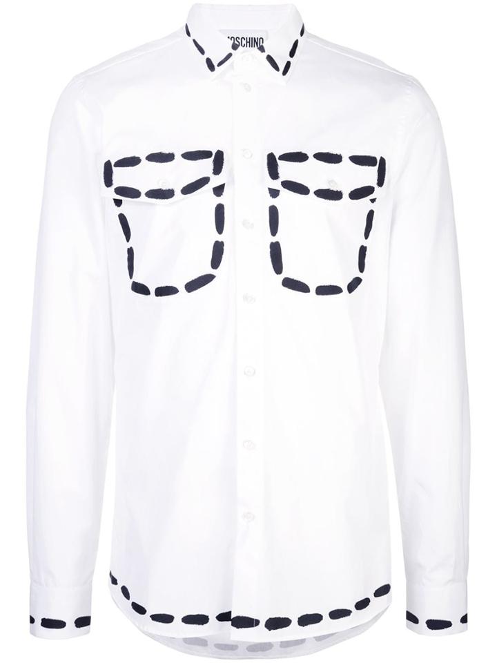 Moschino Oversized Stitch Print Shirt - White
