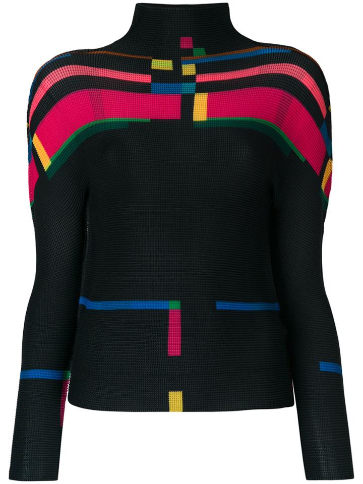 Issey Miyake Cauliflower Geometric Print Sweater - Black