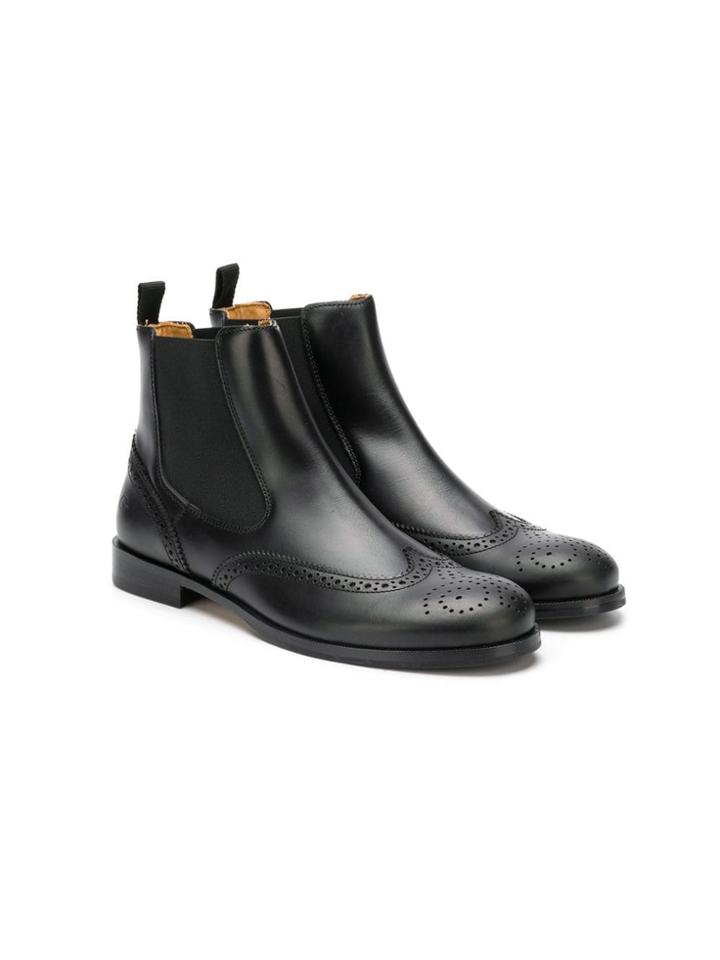 Gallucci Kids Teen Brogue Detailed Chelsea Boots - Black