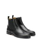 Gallucci Kids Teen Brogue Detailed Chelsea Boots - Black