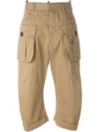 Dsquared2 Cropped Cargo Trousers, Women's, Size: 42, Nude/neutrals, Cotton/acrylic