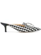 Monse Checked Pointed Mules - Black