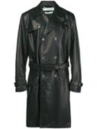 Off-white Blurred Logo Trench Coat - Black