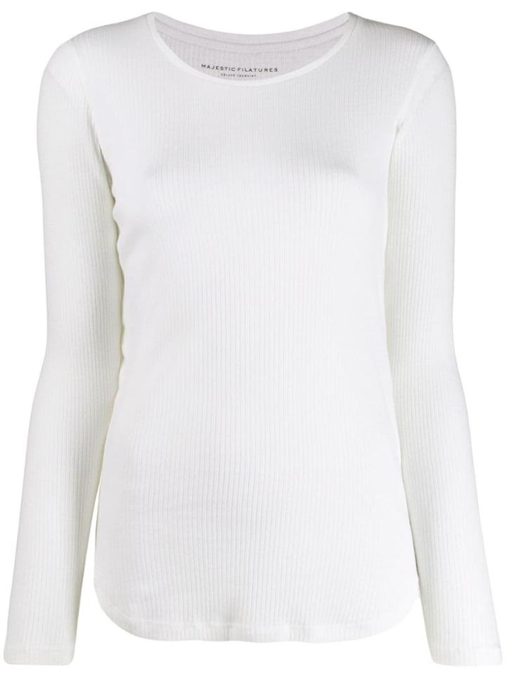 Majestic Filatures Long Sleeved Vest Top - White