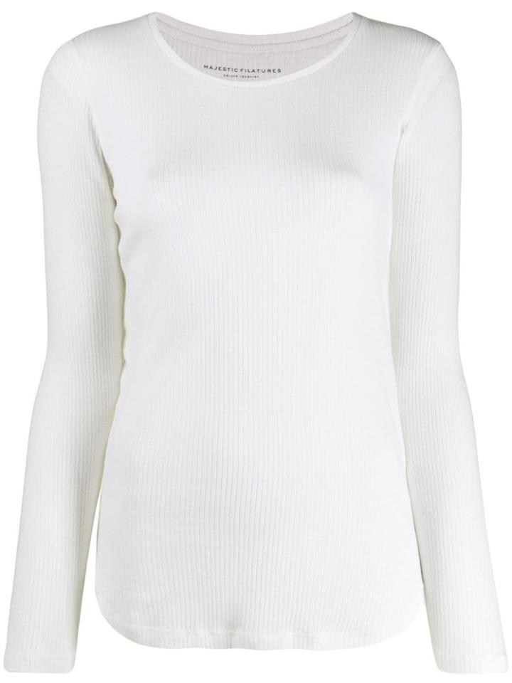 Majestic Filatures Long Sleeved Vest Top - White