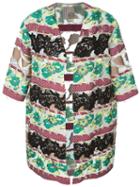 Antonio Marras Embroidered Lace Panel Detail Oversized Coat