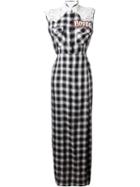 Forte Couture Lace Panel Checked Shirt Dress
