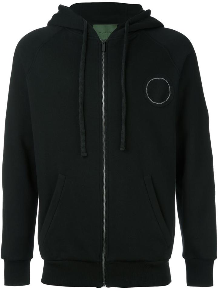 Amen Embroidered Hoodie, Men's, Size: 46, Black, Cotton/polyester