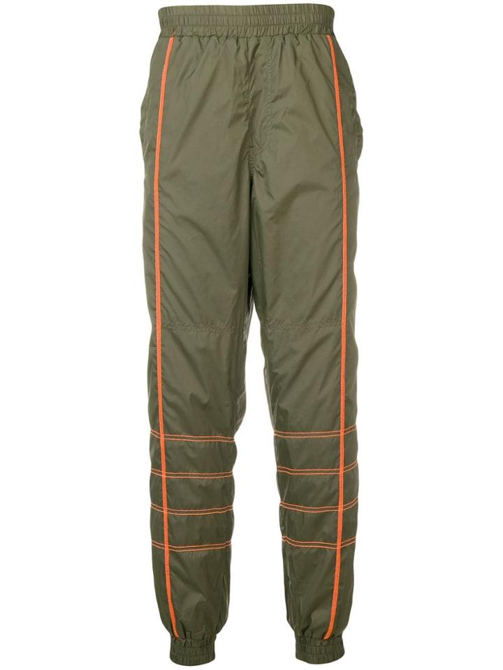 Upww Contrast Stitch Details Track Pants - Green