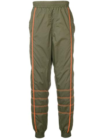 Upww Contrast Stitch Details Track Pants - Green