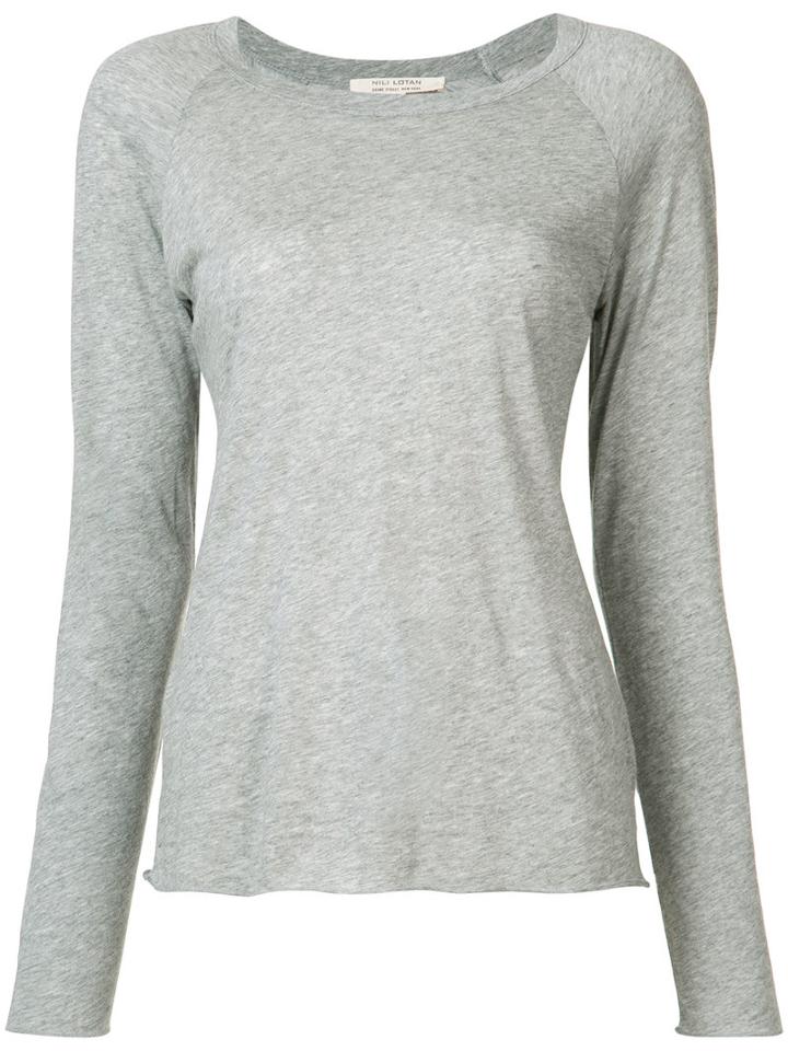 Nili Lotan - Fitted Top - Women - Cotton/modal - M, Grey, Cotton/modal