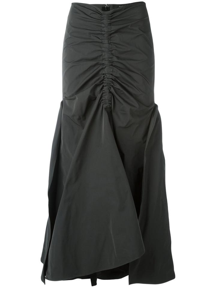 Ellery - Gathered Pleated Skirt - Women - Silk/polyester - 8, Women's, Black, Silk/polyester