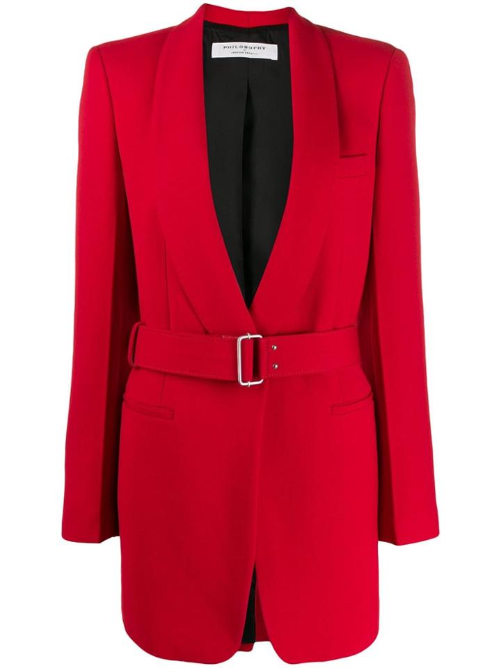 Philosophy Di Lorenzo Serafini Contrast Belt Jacket - Red
