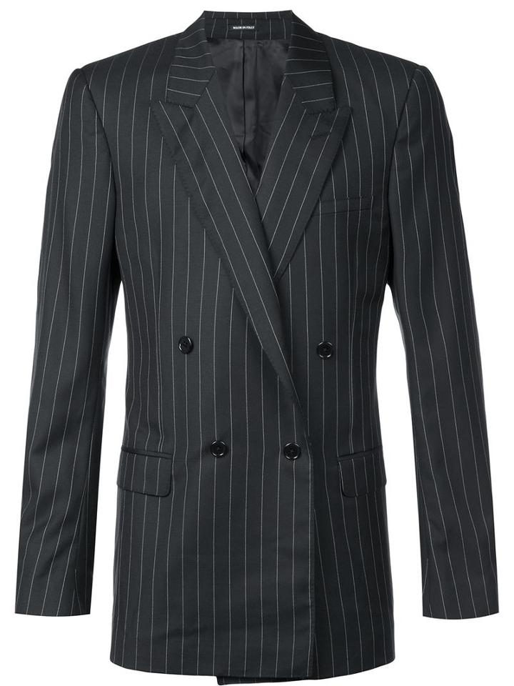 Alexander Mcqueen Pinstriped Blazer, Men's, Size: 48, Black, Viscose/wool