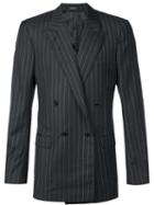 Alexander Mcqueen Pinstriped Blazer, Men's, Size: 48, Black, Viscose/wool