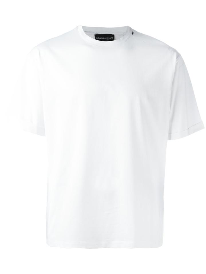 Emporio Armani Plain T-shirt, Men's, Size: Medium, White, Cotton