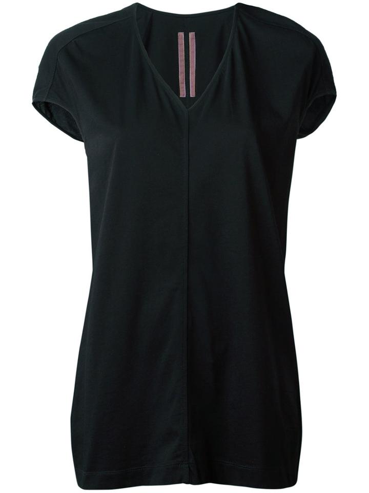 Rick Owens Drkshdw - V-neck T-shirt - Women - Cotton - S, Black, Cotton