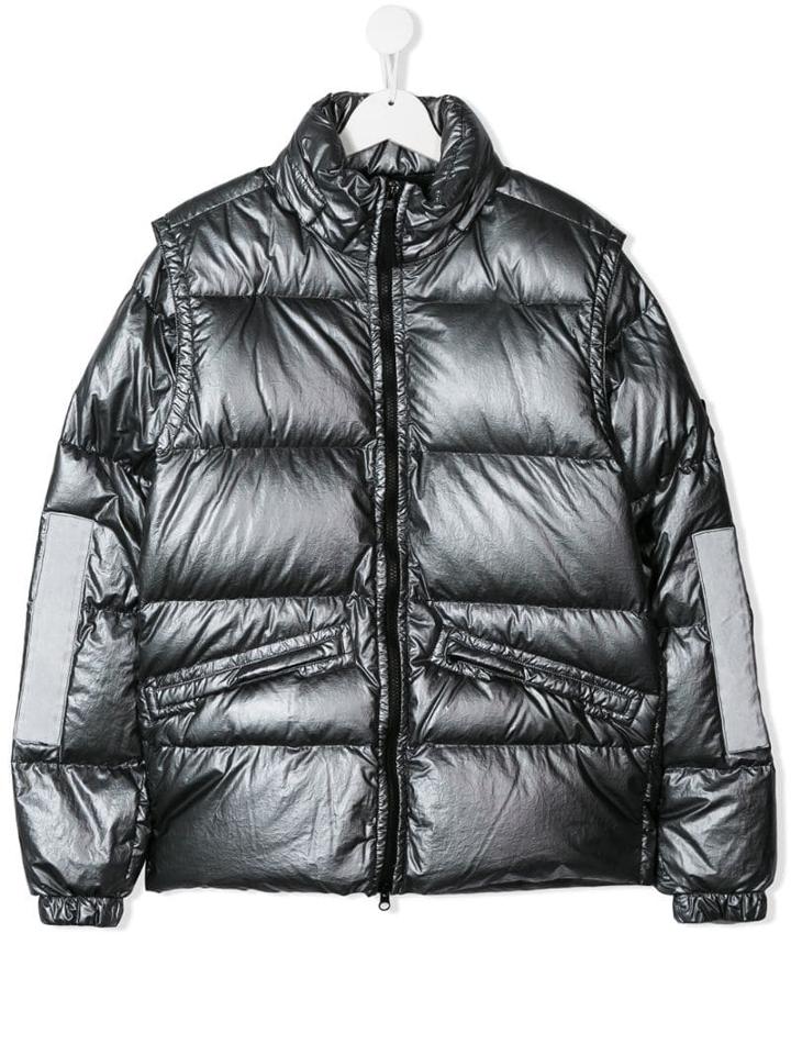 Stone Island Junior Padded Zipped Jacket - Grey