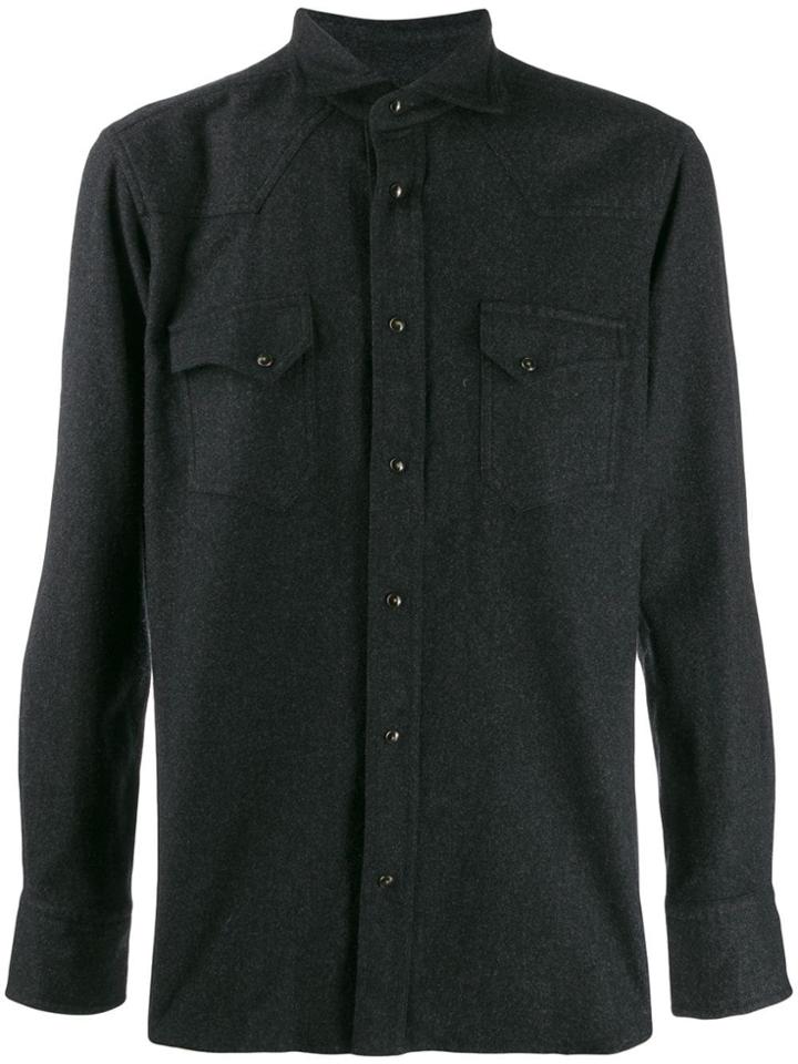 Tagliatore Yoke Detail Shirt - Grey