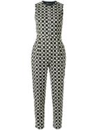 Andrea Marques Geometric Print Jumpsuit, Women's, Size: 36, Black, Cotton/spandex/elastane